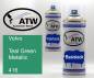 Preview: Volvo, Teal Green Metallic, 416: 400ml Sprühdose + 400ml Klarlack - Set, von ATW Autoteile West.